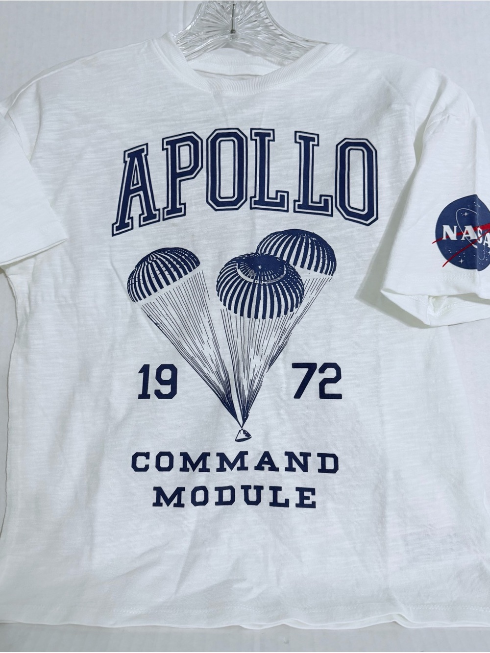 GAP Kids White Tee with Navy Nasa Apollo Parachute Graphic